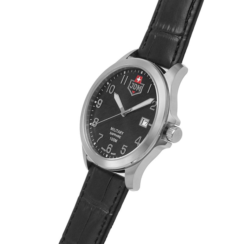 JDM Military JDM-WG001-01 Alpha I Black Dial Black Leather Men's Watch - mzwatcheslk srilanka