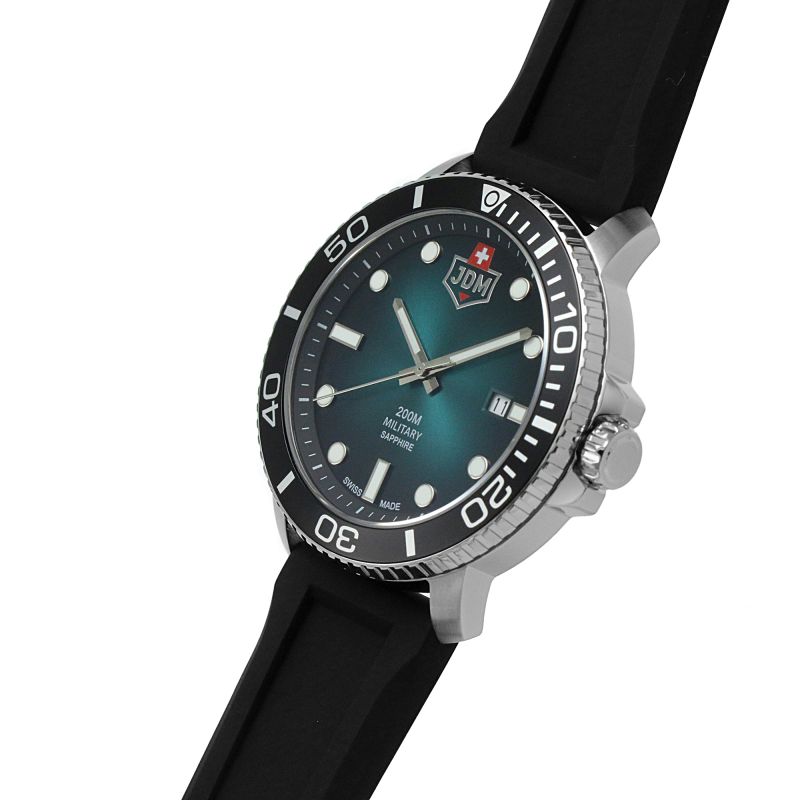 JDM Military JDM-WG008-02 Tango Green Dial Black Silicone Men's Watch - mzwatcheslk srilanka