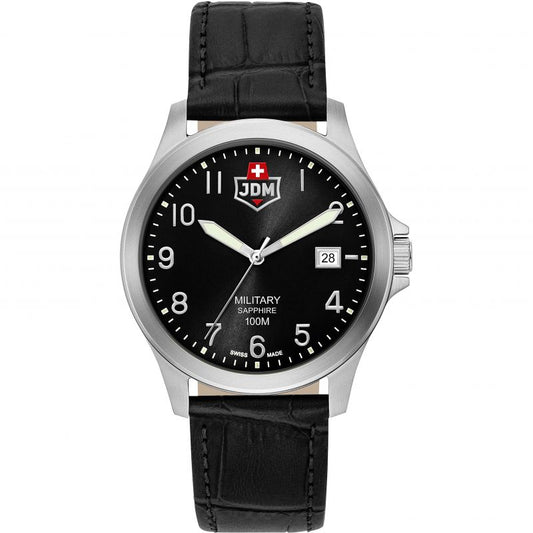 JDM Military JDM-WG001-01 Alpha I Black Dial Black Leather Men's Watch - mzwatcheslk srilanka