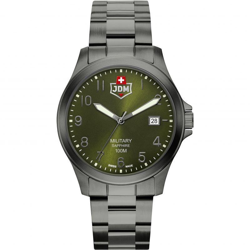 JDM Military JDM-WG001-08  Alpha I 940mm Green Dial Black PVD Steel Men's Watch - mzwatcheslk srilanka