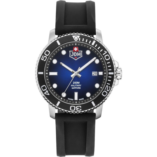 JDM Military JDM-WG008-01 Tango (44mm) Blue Dial Black Silicone Men's Watch - mzwatcheslk srilanka