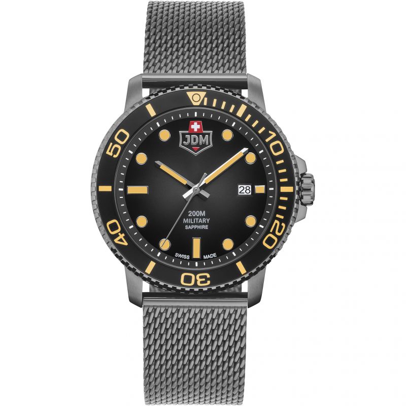 JDM Military JDM-WG008-06 Tango Grey Dial Gunmetal PVD Stainless Steel Mesh Men's Watch - mzwatcheslk srilanka