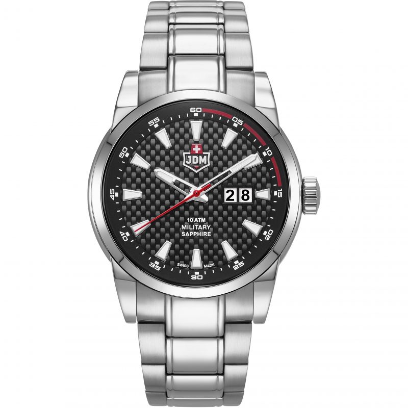 JDM Military JDM-WG013-04  Foxtrot Black Dial Stainless Steel Men's Watch - mzwatcheslk srilanka