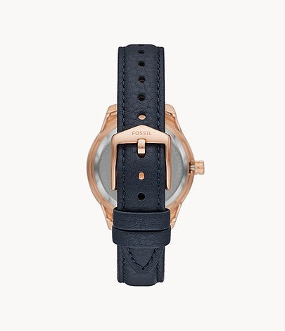 Fossil rose gold outlet watch leather strap