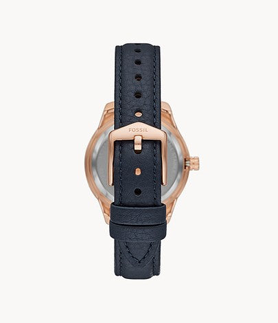 Fossil ME3212 Stella Automatic Rose Gold Dial Blue Leather Strap  Women's Watch - mzwatcheslk srilanka