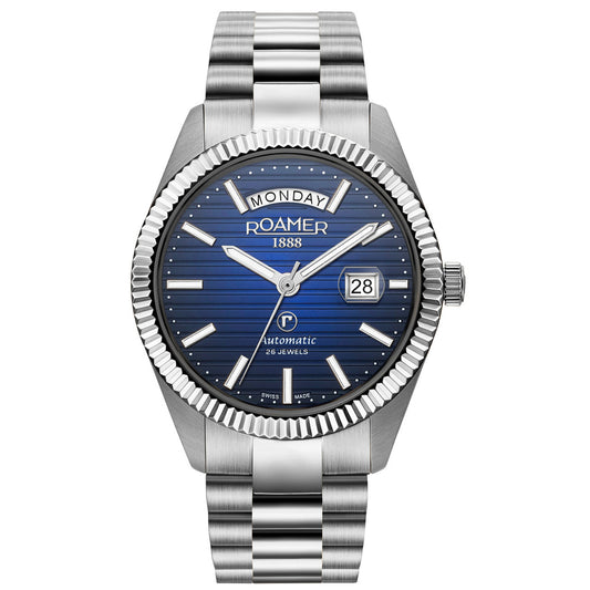 Roamer 981666 41 45 50 Primeline Blue Dial Stainless Steel Bracelet Men's Watch - mzwatcheslk srilanka