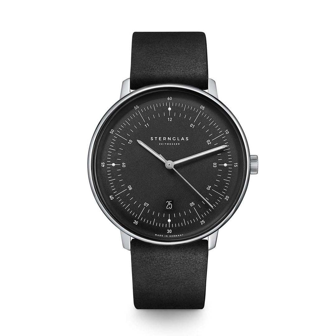 STERNGLAS S01-HH11-VI15 Hamburg 42mm Quartz Graphite Black Men's Watch - mzwatcheslk srilanka