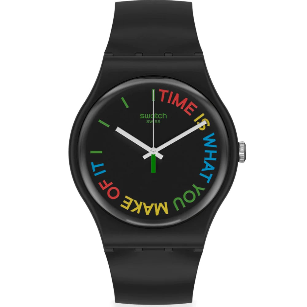 Swatch SO29B103 FREETID Original Gent Black Plastic Strap Black Dial Women's Watch - mzwatcheslk srilanka