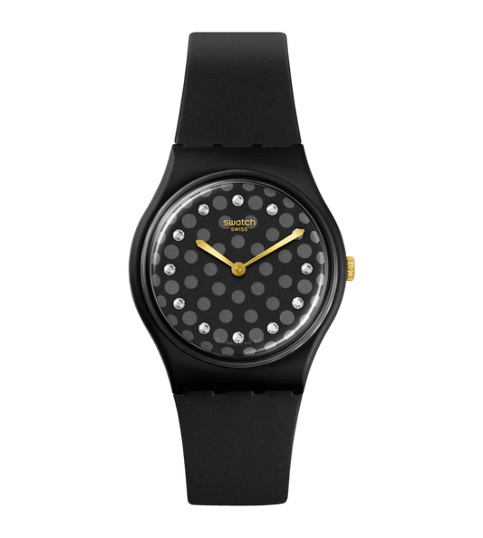 Swatch SO31B102 Bioceramic SPARKLE NIGHT Black Silicone Women's Watch - mzwatcheslk srilanka