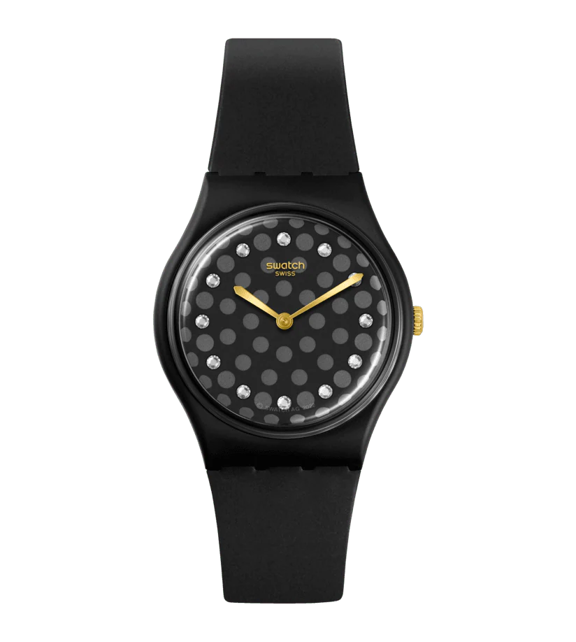 Swatch SO31B102 Bioceramic SPARKLE NIGHT Black Silicone Women's Watch - mzwatcheslk srilanka