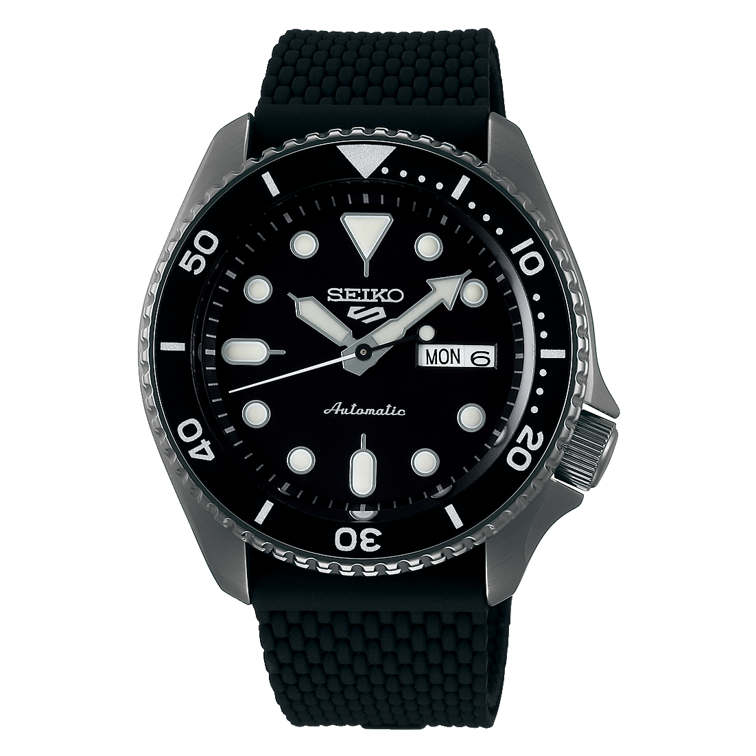 Seiko 5 Sport SRPD65K2 Suits Automatic Black Dial Black Rubber Men's Watch - mzwatcheslk srilanka