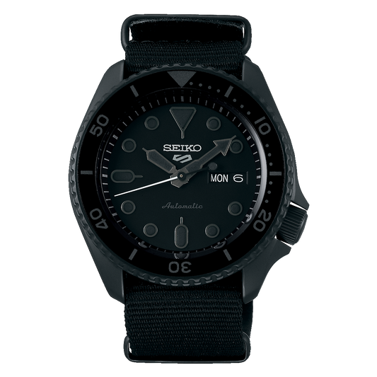 Seiko 5 Sports SRPD79K1 Street Automatic Black Dial Black NATO strap Men's Watch - mzwatcheslk srilanka