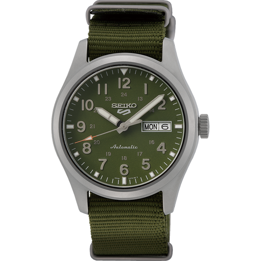Seiko 5 SRPG33K1 Sports Field Green Nylon Strap Men's Watch - mzwatcheslk srilanka