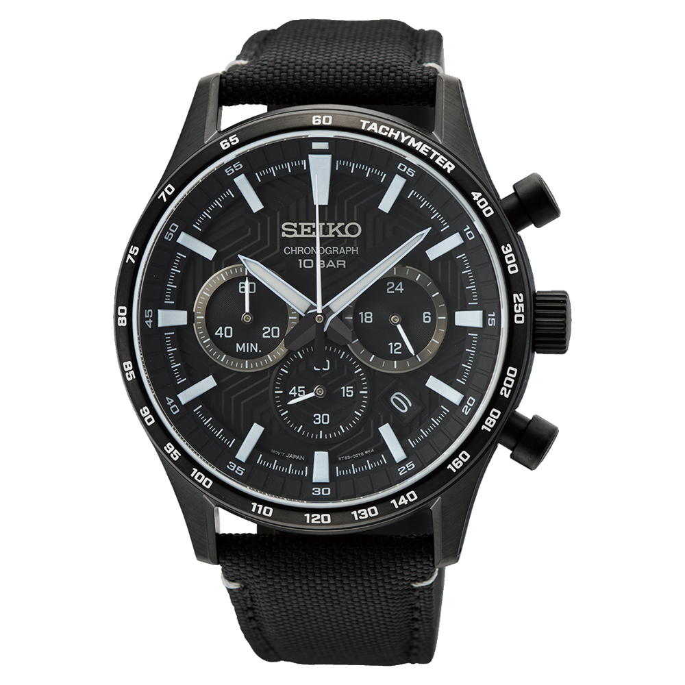 Seiko SSB417P1 Urban Sports Chronograph Nylon Strap Black Dial Quartz Men's Watch - mzwatcheslk srilanka