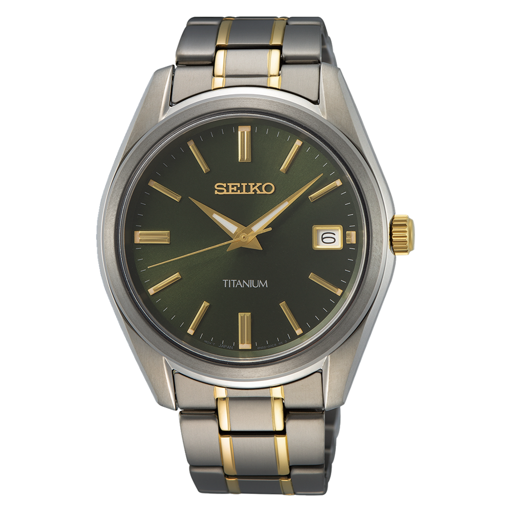 Seiko SUR377P1 Quartz Titanium Two Tone  Men's Watch - mzwatcheslk srilanka