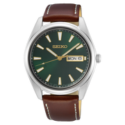 Seiko SUR449P1 Green Dial Brown Leather Strap Men's Watch - mzwatcheslk srilanka