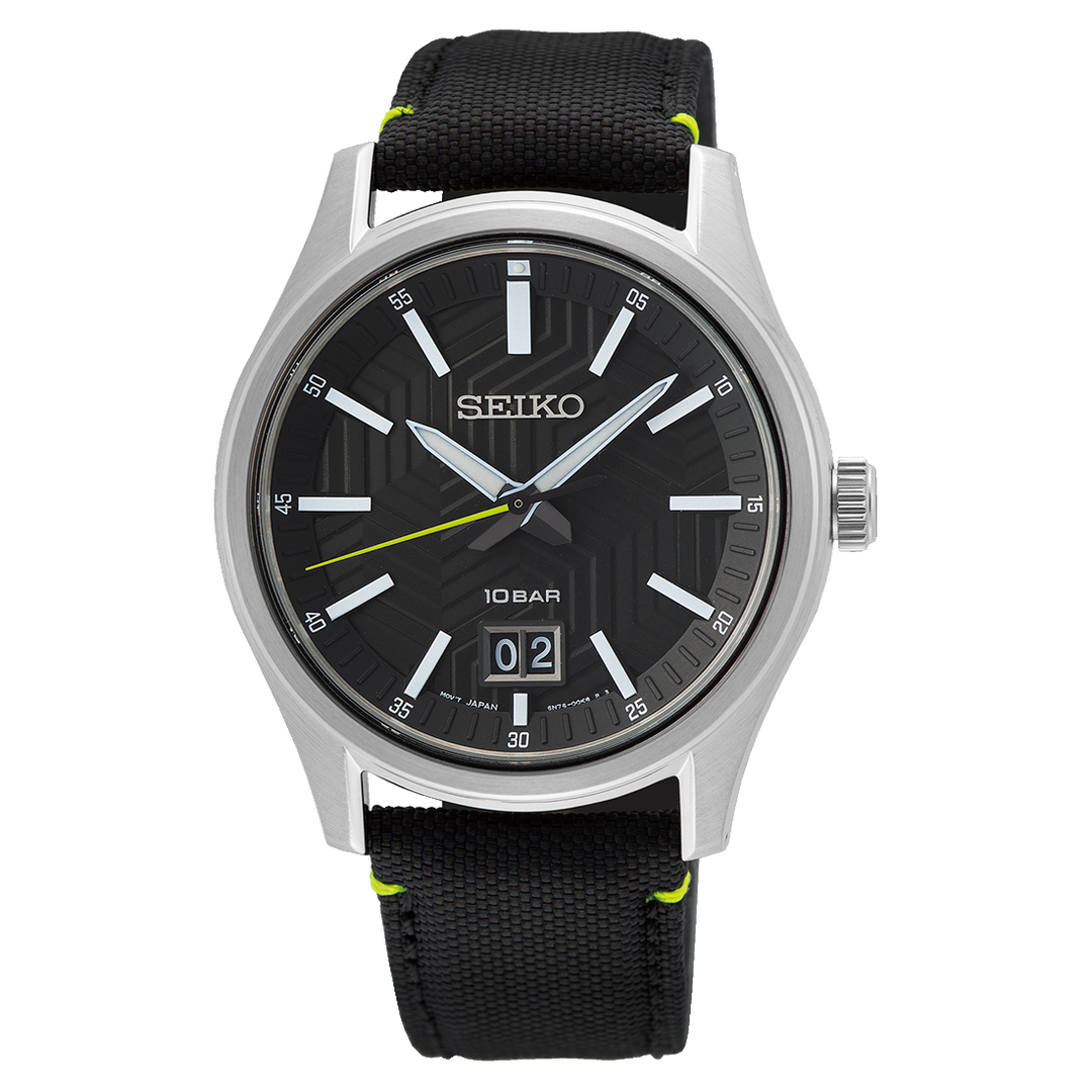 Seiko SUR517P1 Black Dial Green Second Hand Sapphire crystal Men's Watch - mzwatcheslk srilanka