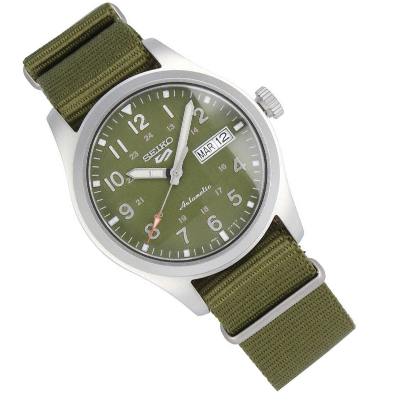 Seiko 5 SRPG33K1 Sports Field Green Nylon Strap Men's Watch - mzwatcheslk srilanka