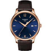 Tissot Tradition Brown Leather Strap Blue Dial T0636103604700 Men's Watch - mzwatcheslk srilanka