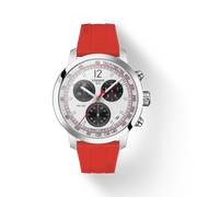 Tissot T1144171703702 PRC 200 Chronograph Silver Dial Red Rubber Strap Men's Watch - mzwatcheslk srilanka