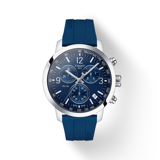 Tissot T1144171704700 PRC 200 Chronograph Blue Dial Blue Rubber Strap Men's Watch - mzwatcheslk srilanka