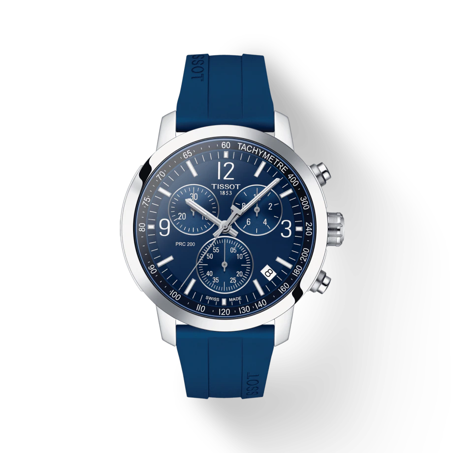 Tissot T1144171704700 PRC 200 Chronograph Blue Dial Blue Rubber Strap Men's Watch - mzwatcheslk srilanka