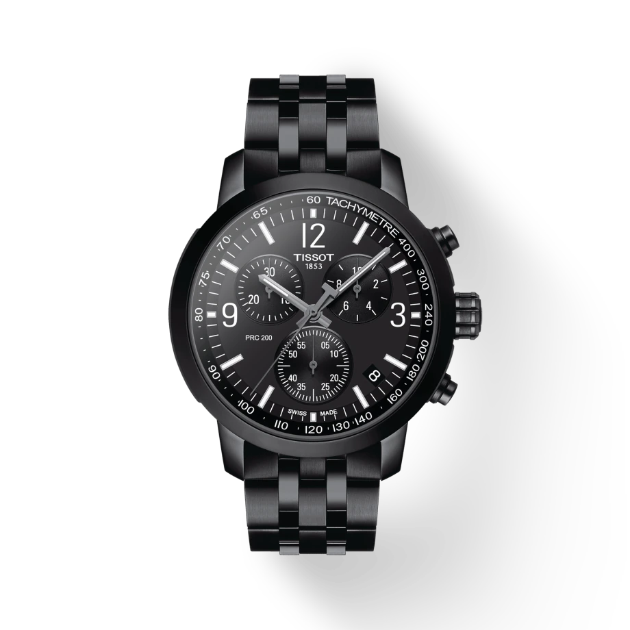 Tissot T1144173305700 PRC 200 Chronograph Black Dial Black PVD Steel Men's Watch - mzwatcheslk srilanka