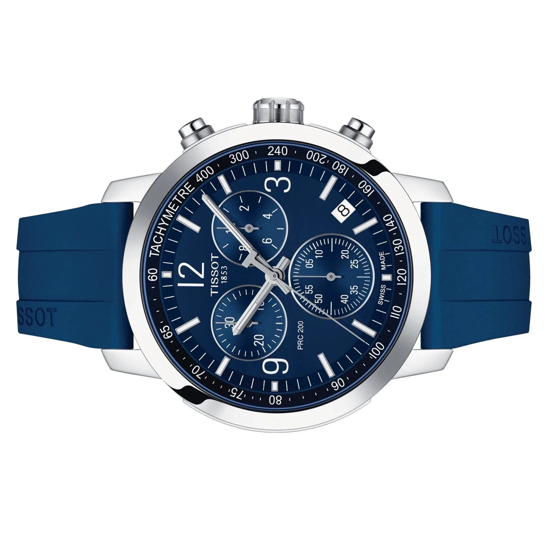 Tissot T1144171704700 PRC 200 Chronograph Blue Dial Blue Rubber Strap Men's Watch - mzwatcheslk srilanka