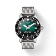 Tissot T1204071109100 Seastar 1000 Powermatic 80 Green Dial Stainless Mesh Men's Watch - mzwatcheslk srilanka