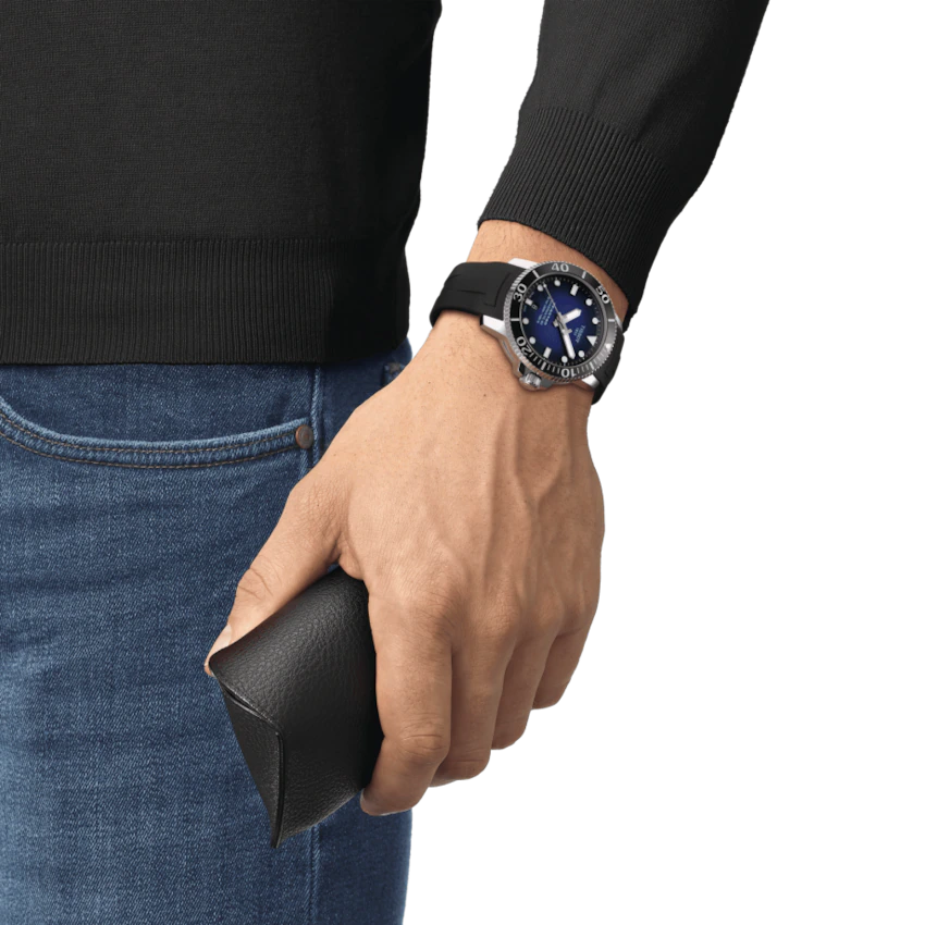 Tissot T1204071704100 Seastar 1000 Men's Powermatic 80 Automatic Black Rubber Men's Watch - mzwatcheslk srilanka