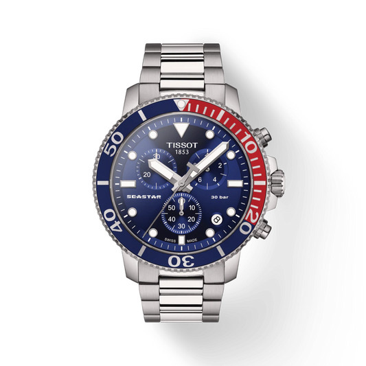 Tissot T1204171104103 Seastar 1000 Quartz Chronograph Blue Men's Watch - mzwatcheslk srilanka