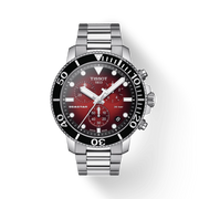 Tissot  T1204171142100 Seastar 1000 Chronograph Red Dial Stainless Steel Men's Watch - mzwatcheslk srilanka