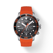 Tissot T1204171705101 Seastar 1000 Chronograph Orange Strap Men's Watch - mzwatcheslk srilanka