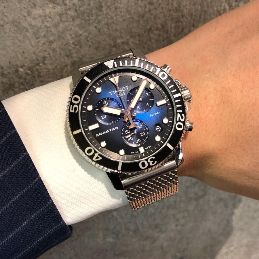 Tissot Seastar 1000 Chronograph Blue Dial Stainless Mesh