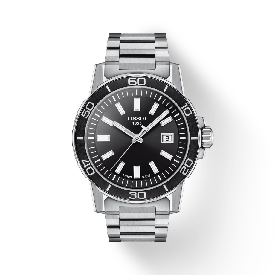 Tissot  T1256101105100 Supersport  Black Dial Stainless Steel Bracelet Men's Watch - mzwatcheslk srilanka