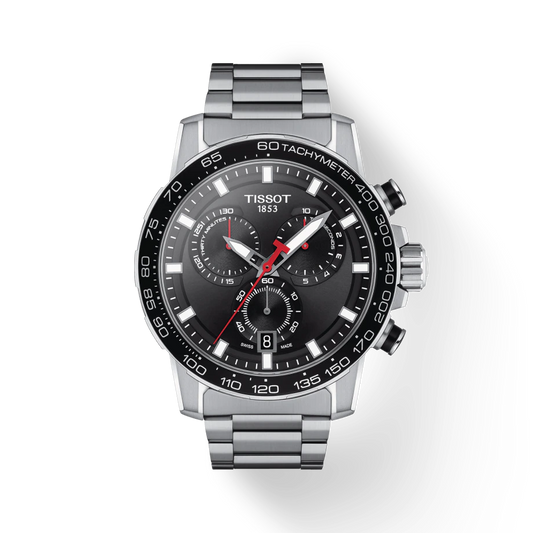 Tissot T1256171105100 Supersport Chrono  Black Dial Stainless Steel Bracelet Men's Watch - mzwatcheslk srilanka
