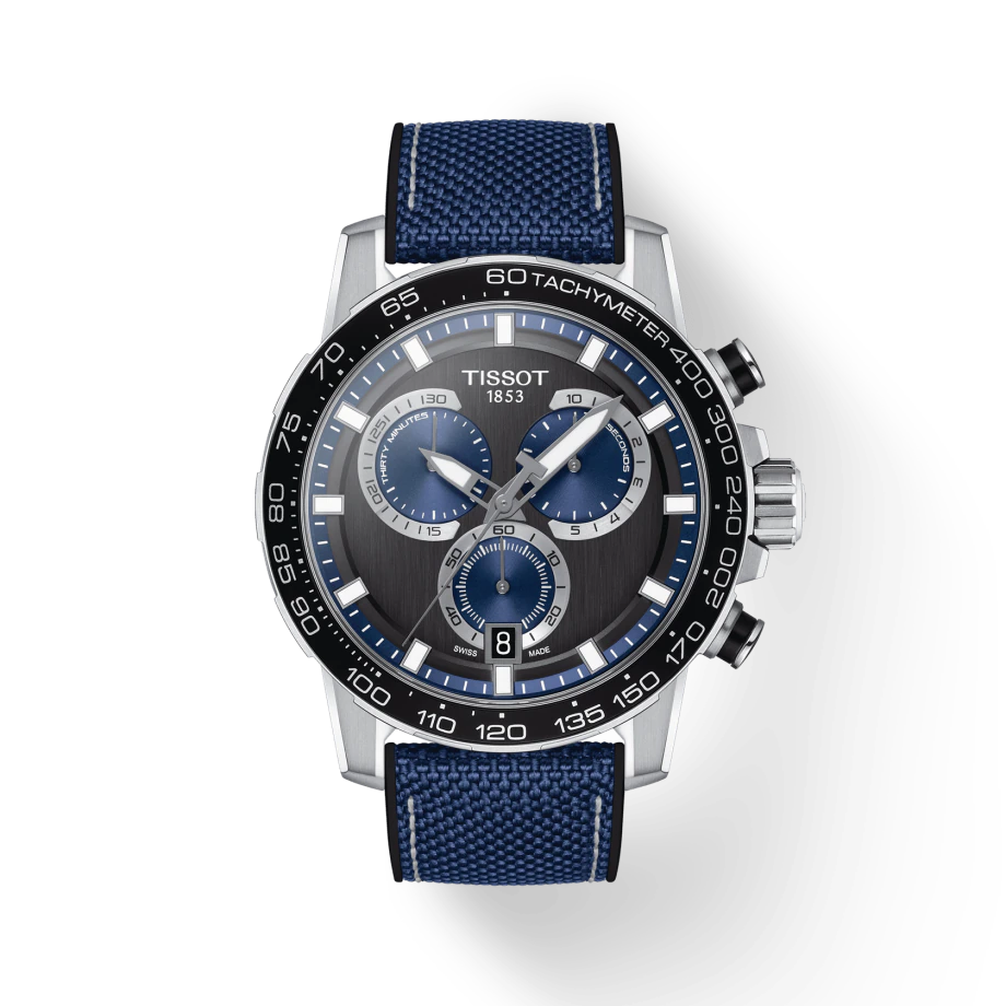 Tissot  T1256171705103 Supersports Chrono Blue Dial  Blue Leather Strap Men's Watch - mzwatcheslk srilanka