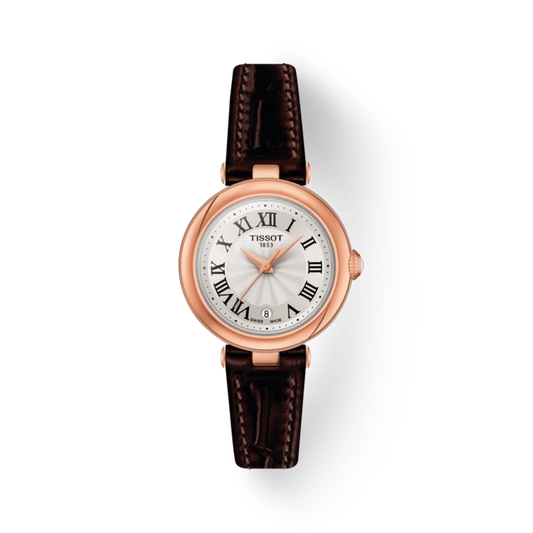 Tissot T1260103601300 Bellissima Silver Dial Brown Leather Strap Women’s Watch - mzwatcheslk srilanka