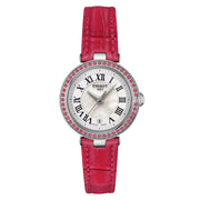 Tissot T1260106611300 Bellissima Small Lady Mother of Pearl Dial Crystal Set Pink Leather Strap Women’s Watch - mzwatcheslk srilanka