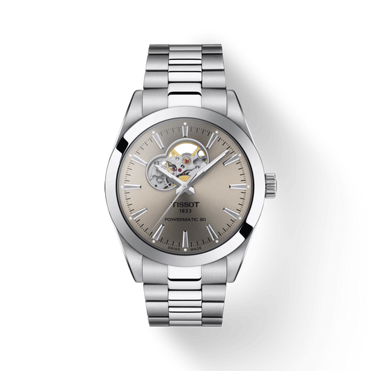 Tissot Gentlemen T1274071108100  Powermatic 80 Grey Dial  Stainless Steel Men's Watch - mzwatcheslk srilanka