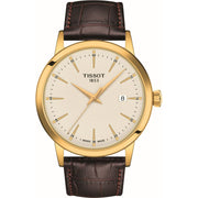 Tissot T1294103626100 Classic Dream Ivory Dial Brown Leather Strap Men's Watch - mzwatcheslk srilanka