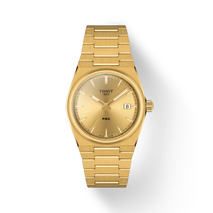 Tissot T1372103302100 PRX 40 205 35mm Gold PVD Plated Stainless Steel Unisex Watch - mzwatcheslk srilanka