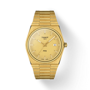 Tissot T1374103302100  PRX 40 205 Gold Dial Gold PVD Plated Steel Bracelet Men's Watch - mzwatcheslk srilanka