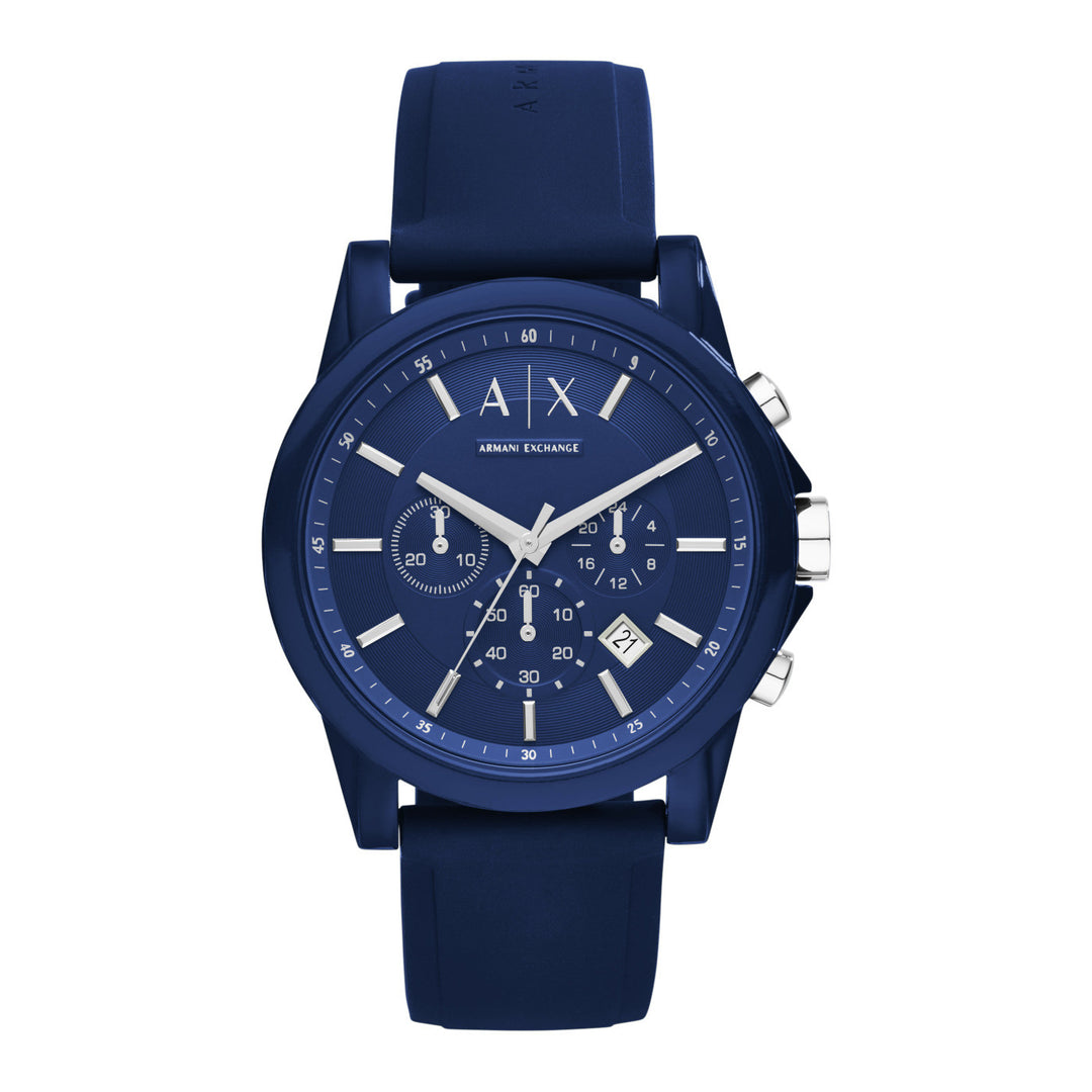 Armani Exchange AX1327 Chronograph Dial Blue Silicone Strap Men's Watch - mzwatcheslk srilanka