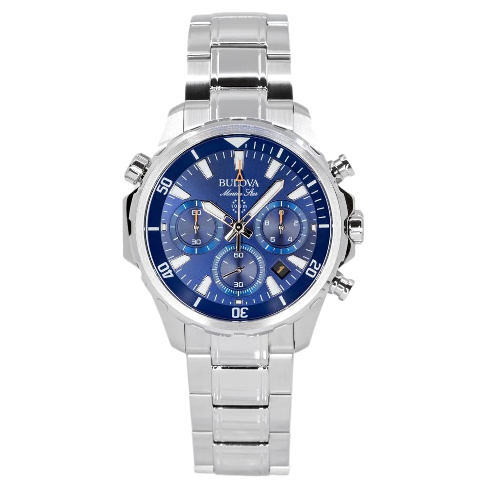 Bulova 96B256 Marine Star Chronograph Blue Dial Men's Watch - mzwatcheslk srilanka