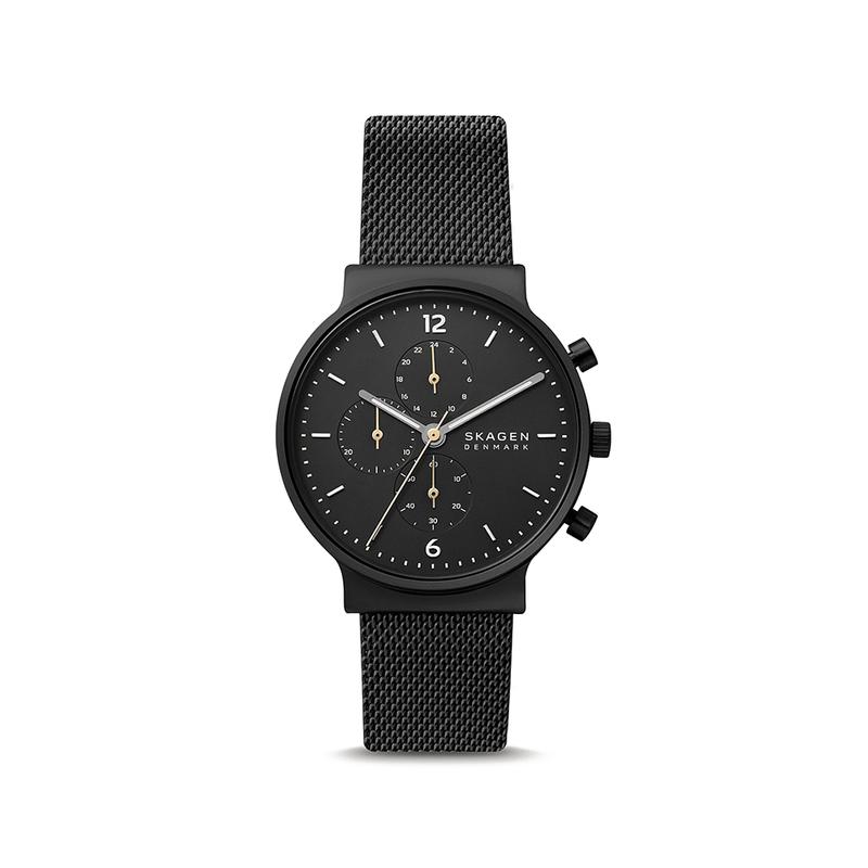 Skagen SKW6762 Ancher Chronograph Midnight Stainless Steel Mesh Men's Watch - mzwatcheslk srilanka