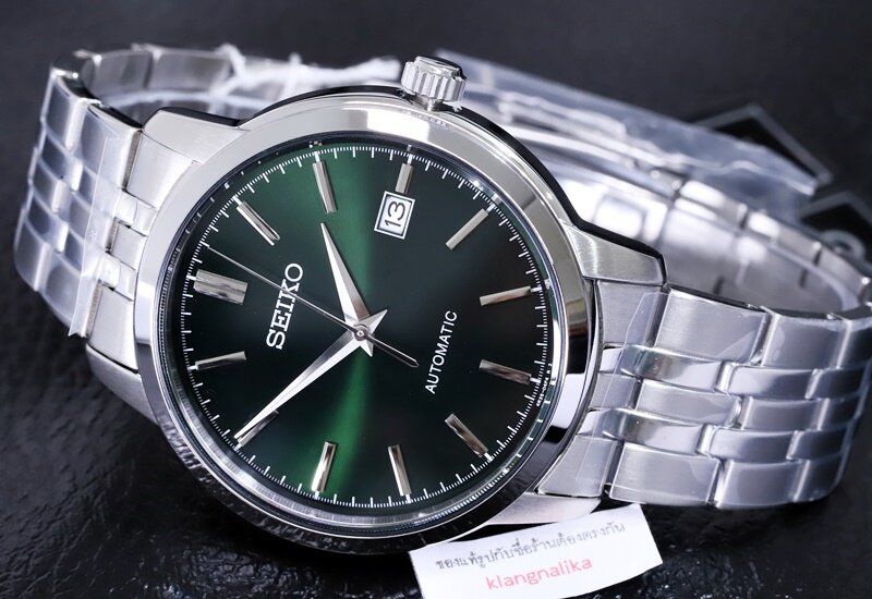 Seiko SRPH89K1 Automatic Green Dial Stainless Steel Dress Men's Watch - mzwatcheslk srilanka