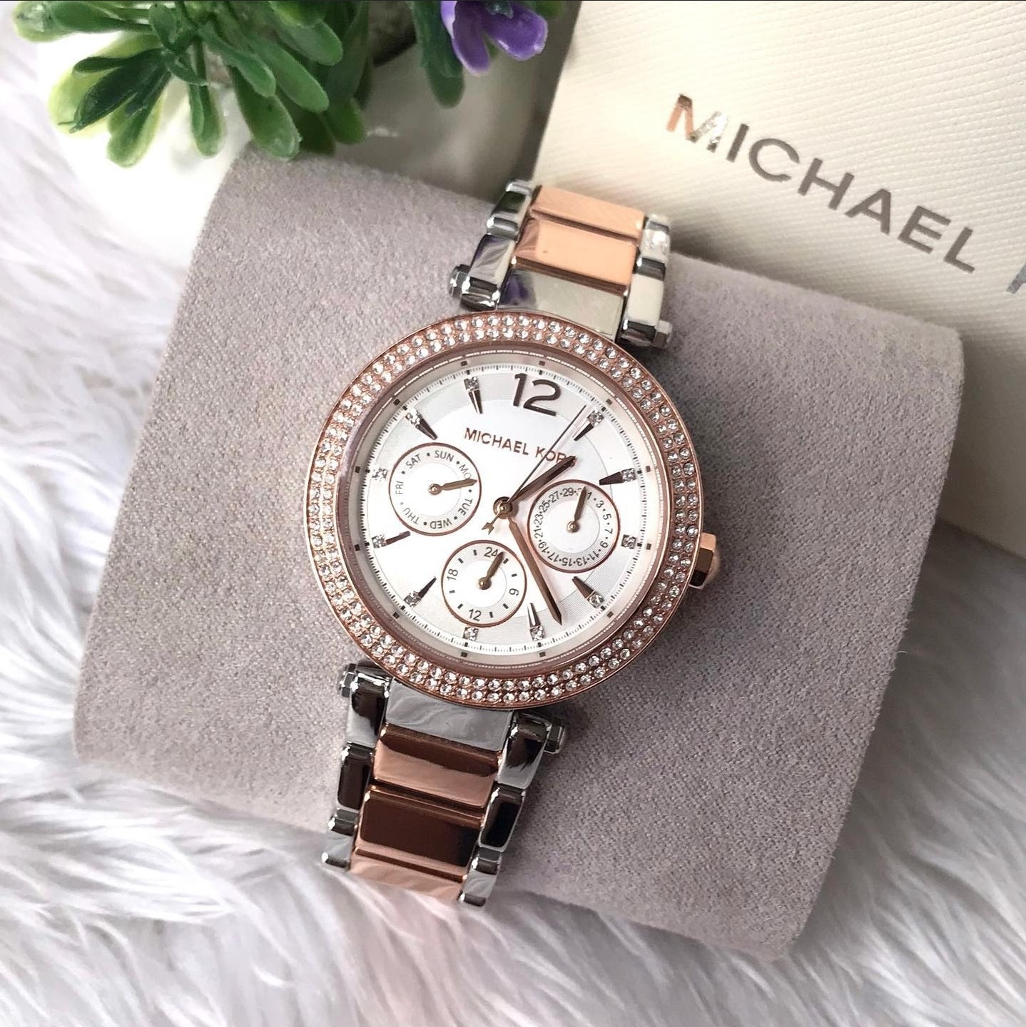 Michael kors parker watch clearance two tone