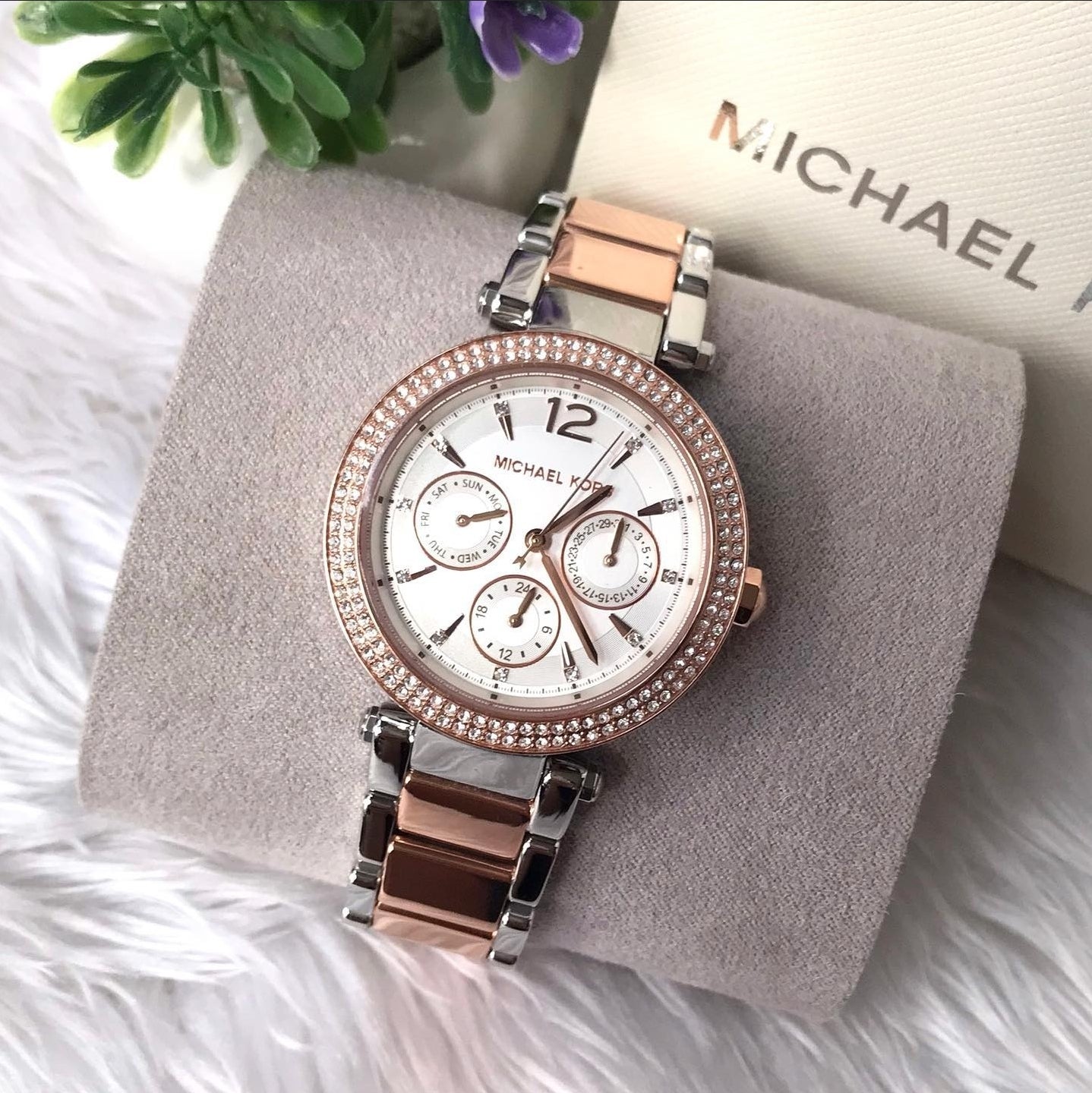 Michael Kors Parker Two Tone Rose Gold Stainless Steel MK 6301 Womens Watch - mzwatcheslk srilanka
