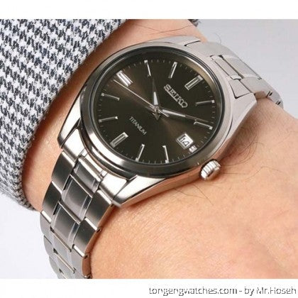 Seiko  SUR375P1 Quartz Titanium Black Dial Men's Watch(AVAILABLE ONLINE) - mzwatcheslk srilanka